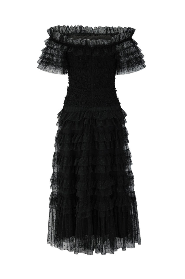 Off Shoulder Dotted Tulle Maxi Dress | Dress In Beauty Off Shoulder Dotted Tulle Maxi Dress | Dress In Beauty