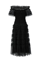 Off Shoulder Dotted Tulle Maxi Dress | Dress In Beauty Off Shoulder Dotted Tulle Maxi Dress | Dress In Beauty