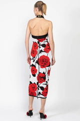 Knit Floral Halter Neck Midi Dress | Dress In Beauty Knit Floral Halter Neck Midi Dress | Dress In Beauty