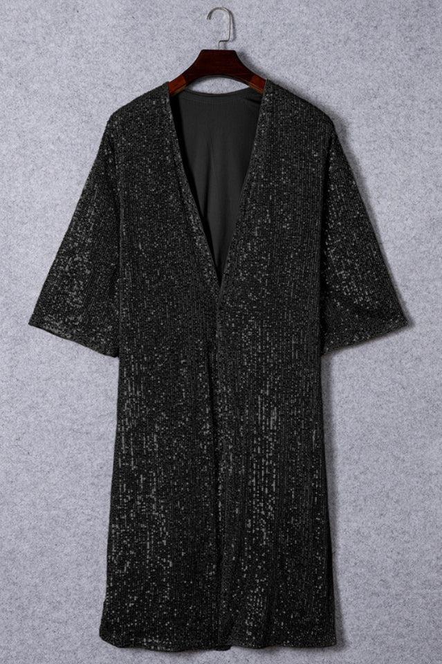 Sequin Open Front Duster Cardigan | Dress In Beauty Sequin Open Front Duster Cardigan | Dress In Beauty