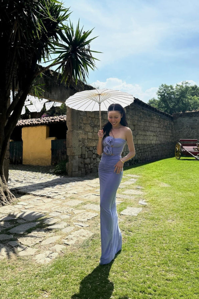 Adela Blue Strapless Cut Out Dress | Dress In Beauty Adela Blue Strapless Cut Out Dress | Dress In Beauty