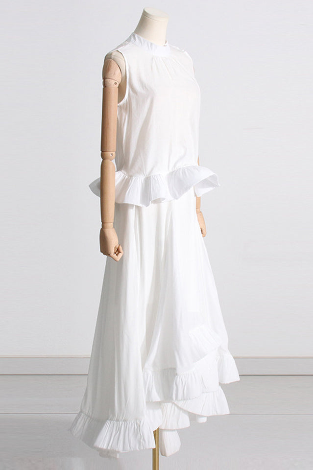 Ruffled Waist Halter Top + Maxi Skirt Set | Dress In Beauty Ruffled Waist Halter Top + Maxi Skirt Set | Dress In Beauty