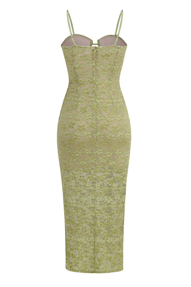 Lace Floral Crystal Chain Bustier Midi Dress | Dress In Beauty Lace Floral Crystal Chain Bustier Midi Dress | Dress In Beauty