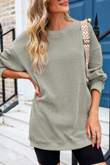 Round Neck Dropped Shoulder Sweatshirt | Dress In Beauty Round Neck Dropped Shoulder Sweatshirt | Dress In Beauty