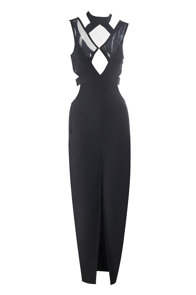 Simone Black Bandage Long Dress | Dress In Beauty Simone Black Bandage Long Dress | Dress In Beauty