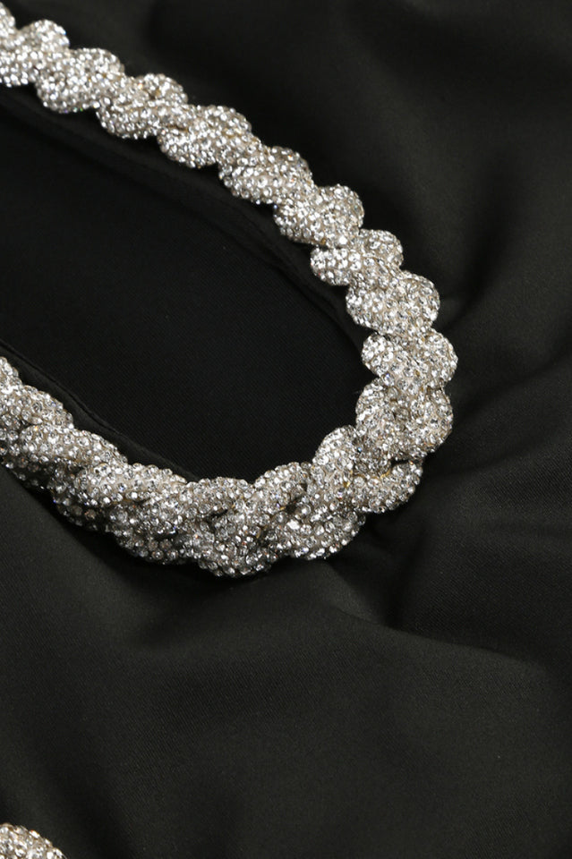 One Shoulder Crystal Chain Detail Dress | Dress In Beauty One Shoulder Crystal Chain Detail Dress | Dress In Beauty