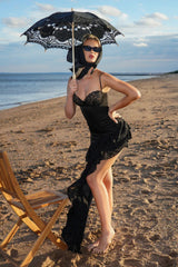 Zaira Coral Lace Satin Corset Dress | Dress In Beauty Zaira Coral Lace Satin Corset Dress | Dress In Beauty