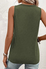 Buttoned Deep V Tank | Dress In Beauty Buttoned Deep V Tank | Dress In Beauty