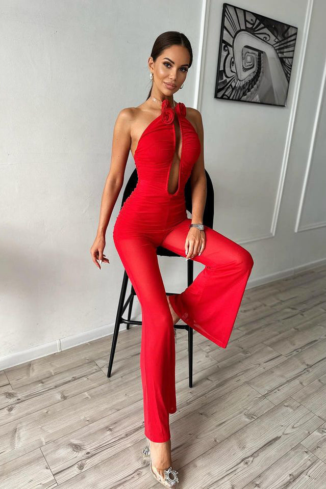 Vissarion 3D Flower Pleat Jumpsuit | Dress In Beauty Vissarion 3D Flower Pleat Jumpsuit | Dress In Beauty