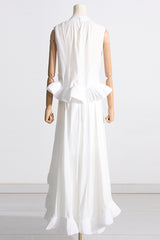 Ruffled Waist Halter Top + Maxi Skirt Set | Dress In Beauty Ruffled Waist Halter Top + Maxi Skirt Set | Dress In Beauty