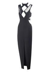 Simone Black Bandage Long Dress | Dress In Beauty Simone Black Bandage Long Dress | Dress In Beauty
