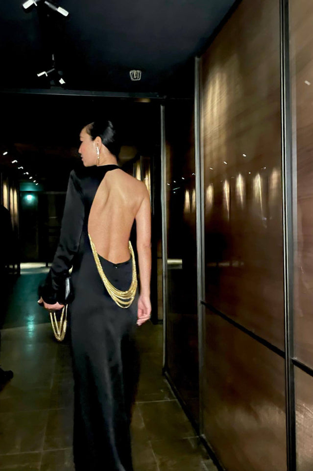 Angelou Black Backless Chain Maxi Dress | Dress In Beauty Angelou Black Backless Chain Maxi Dress | Dress In Beauty