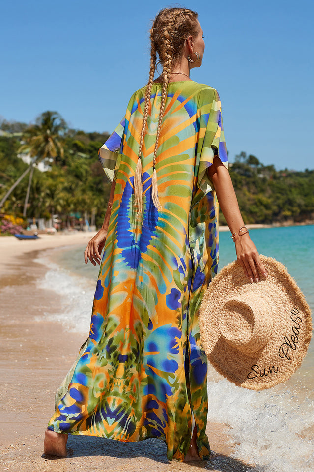 Tropical Pattern Kimono Blouse ( 29 Colors ) | Dress In Beauty Tropical Pattern Kimono Blouse ( 29 Colors ) | Dress In Beauty