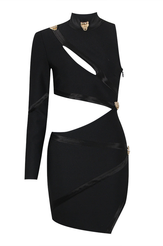 Nude One Shoulder Cutout Bandage Dress | Dress In Beauty Nude One Shoulder Cutout Bandage Dress | Dress In Beauty