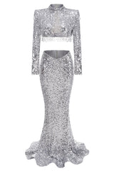 Crystal Sequin Two Piece Maxi Dress | Dress In Beauty Crystal Sequin Two Piece Maxi Dress | Dress In Beauty