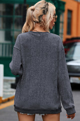 Round Neck Dropped Shoulder Sweatshirt | Dress In Beauty Round Neck Dropped Shoulder Sweatshirt | Dress In Beauty