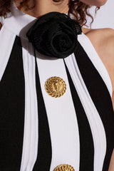 Backless Knit Dress With Rose Detail | Dress In Beauty Backless Knit Dress With Rose Detail | Dress In Beauty