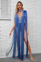 Phoebe Black Fringe Bandage Dress | Dress In Beauty Phoebe Black Fringe Bandage Dress | Dress In Beauty