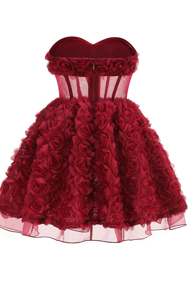 Strapless Corset Floral A Line Dress | Dress In Beauty Strapless Corset Floral A Line Dress | Dress In Beauty