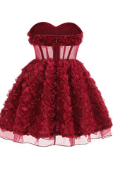 Strapless Corset Floral A Line Dress | Dress In Beauty Strapless Corset Floral A Line Dress | Dress In Beauty