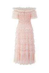 Off Shoulder Dotted Tulle Maxi Dress | Dress In Beauty Off Shoulder Dotted Tulle Maxi Dress | Dress In Beauty