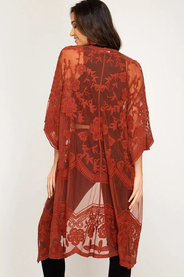 Hollow Out Lace Kimono Cover Up | Dress In Beauty Hollow Out Lace Kimono Cover Up | Dress In Beauty