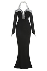 Halter Pearl Crystal-Trim Gown | Dress In Beauty Halter Pearl Crystal-Trim Gown | Dress In Beauty