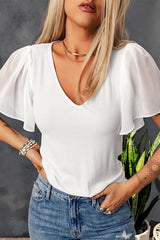 V-Neck Flutter Sleeve Top | Dress In Beauty V-Neck Flutter Sleeve Top | Dress In Beauty