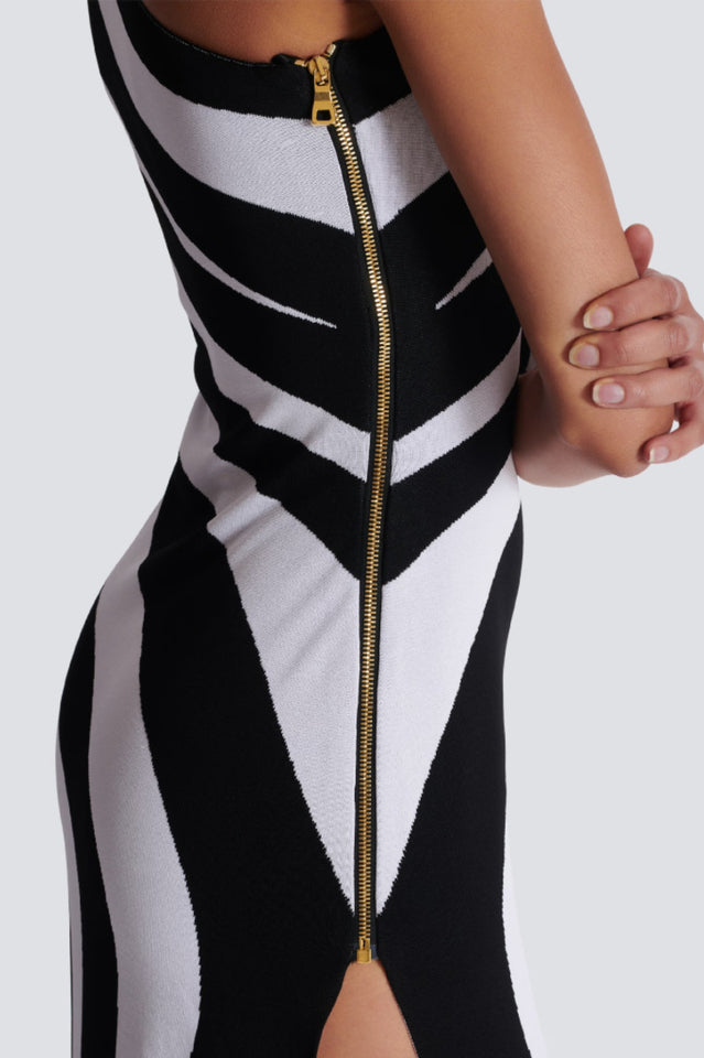 Long Asymmetrical Striped Knit Dress | Dress In Beauty Long Asymmetrical Striped Knit Dress | Dress In Beauty