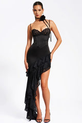 Zaira Coral Lace Satin Corset Dress | Dress In Beauty Zaira Coral Lace Satin Corset Dress | Dress In Beauty