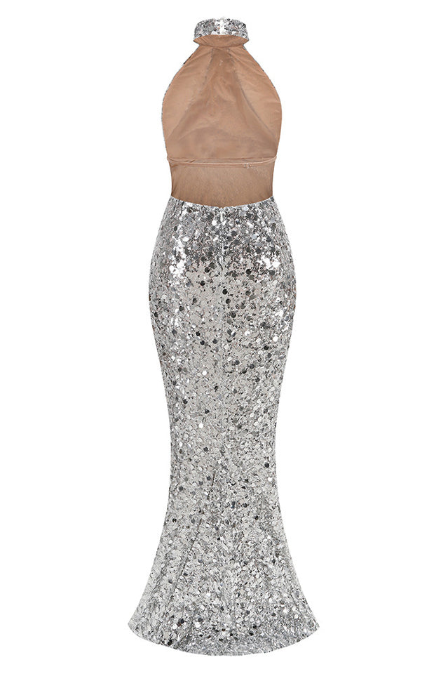 Halterneck Sequin Crystal Embellished Gown | Dress In Beauty Halterneck Sequin Crystal Embellished Gown | Dress In Beauty