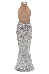Halterneck Sequin Crystal Embellished Gown | Dress In Beauty Halterneck Sequin Crystal Embellished Gown | Dress In Beauty