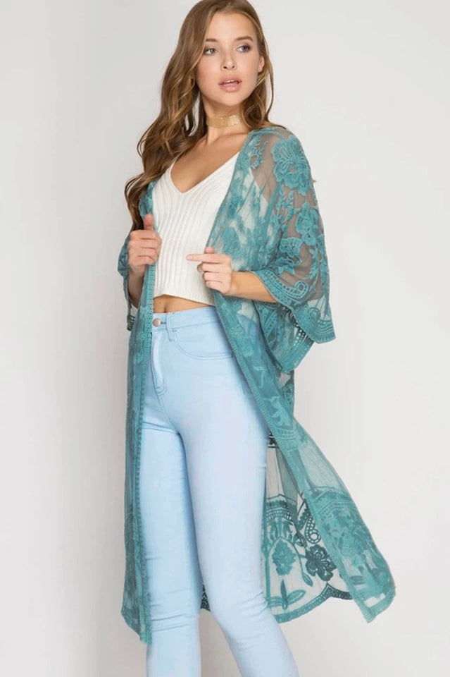 Hollow Out Lace Kimono Cover Up | Dress In Beauty Hollow Out Lace Kimono Cover Up | Dress In Beauty