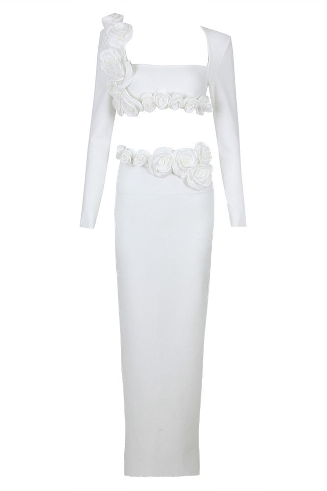 Flower Detail Two Piece Maxi Dress | Dress In Beauty Flower Detail Two Piece Maxi Dress | Dress In Beauty