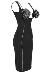 Silver Trim Floral Bustier Midi Dress | Dress In Beauty Silver Trim Floral Bustier Midi Dress | Dress In Beauty