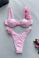 Push Up Flower Decoration Bikini Set | Dress In Beauty Push Up Flower Decoration Bikini Set | Dress In Beauty
