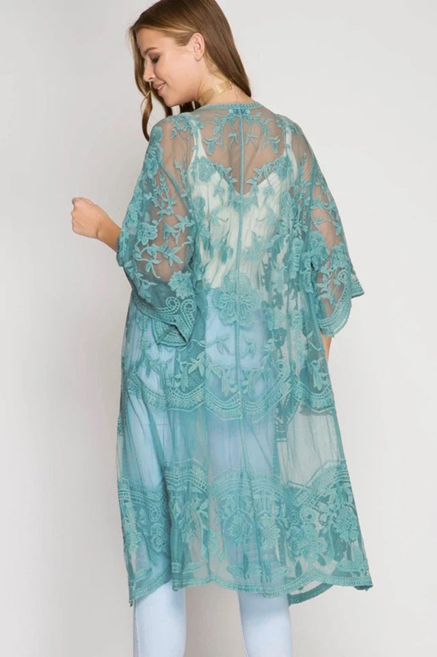 Hollow Out Lace Kimono Cover Up | Dress In Beauty Hollow Out Lace Kimono Cover Up | Dress In Beauty