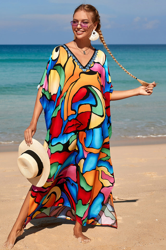 Tropical Pattern Kimono Blouse ( 29 Colors ) | Dress In Beauty Tropical Pattern Kimono Blouse ( 29 Colors ) | Dress In Beauty