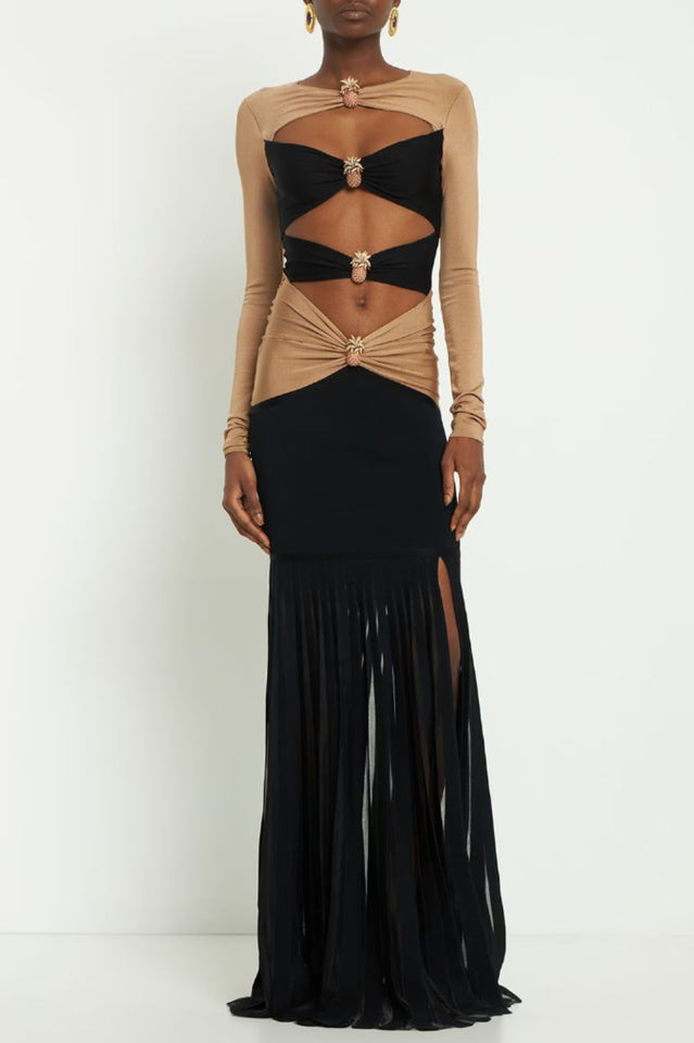 Pineapple-Embellished Cut-Out Maxi Dress | Dress In Beauty Pineapple-Embellished Cut-Out Maxi Dress | Dress In Beauty