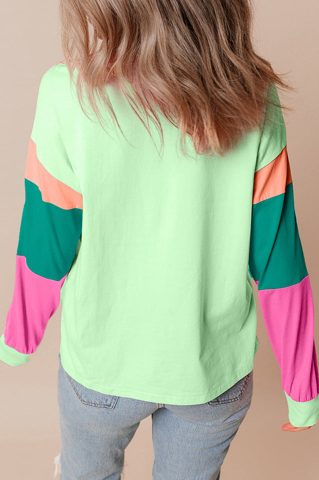 Colorblock Patchwork Long Sleeve Loose Top | Dress In Beauty Colorblock Patchwork Long Sleeve Loose Top | Dress In Beauty