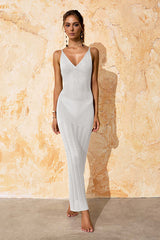 Knitted Cutout V Neck Cover Up Dress | Dress In Beauty Knitted Cutout V Neck Cover Up Dress | Dress In Beauty