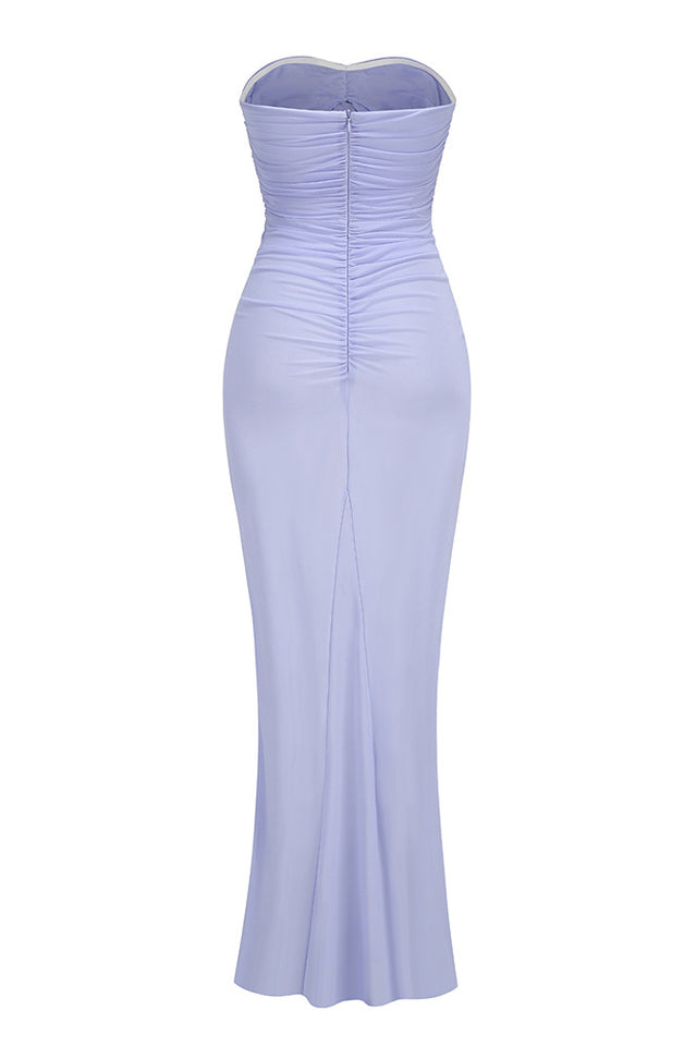 Solomon Strapless Flower Mesh Maxi Dress | Dress In Beauty Solomon Strapless Flower Mesh Maxi Dress | Dress In Beauty