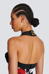 Knit Floral Halter Neck Midi Dress | Dress In Beauty Knit Floral Halter Neck Midi Dress | Dress In Beauty