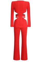 Madeline Red Cutout Jumpsuit Set | Dress In Beauty Madeline Red Cutout Jumpsuit Set | Dress In Beauty
