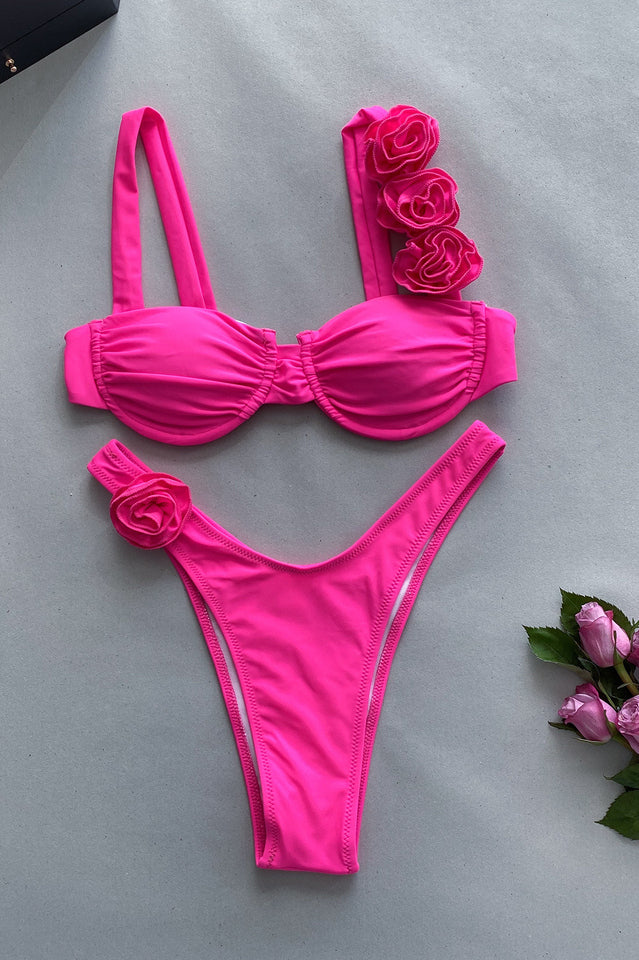 Push Up Flower Decoration Bikini Set | Dress In Beauty Push Up Flower Decoration Bikini Set | Dress In Beauty