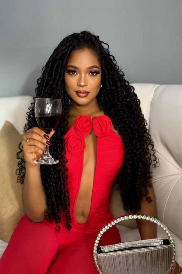 Vissarion 3D Flower Pleat Jumpsuit | Dress In Beauty Vissarion 3D Flower Pleat Jumpsuit | Dress In Beauty