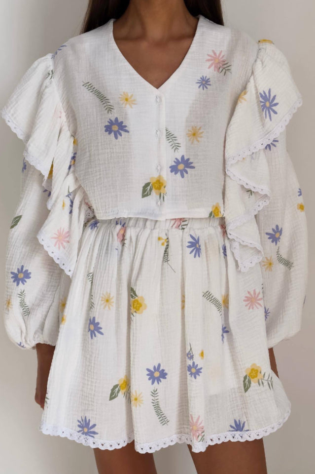 Ruffled Strawberry Print Skirt Set | Dress In Beauty Ruffled Strawberry Print Skirt Set | Dress In Beauty