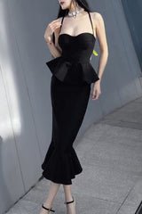 Strappy Peplum Frill Hem Bandage Midi Dress | Dress In Beauty Strappy Peplum Frill Hem Bandage Midi Dress | Dress In Beauty