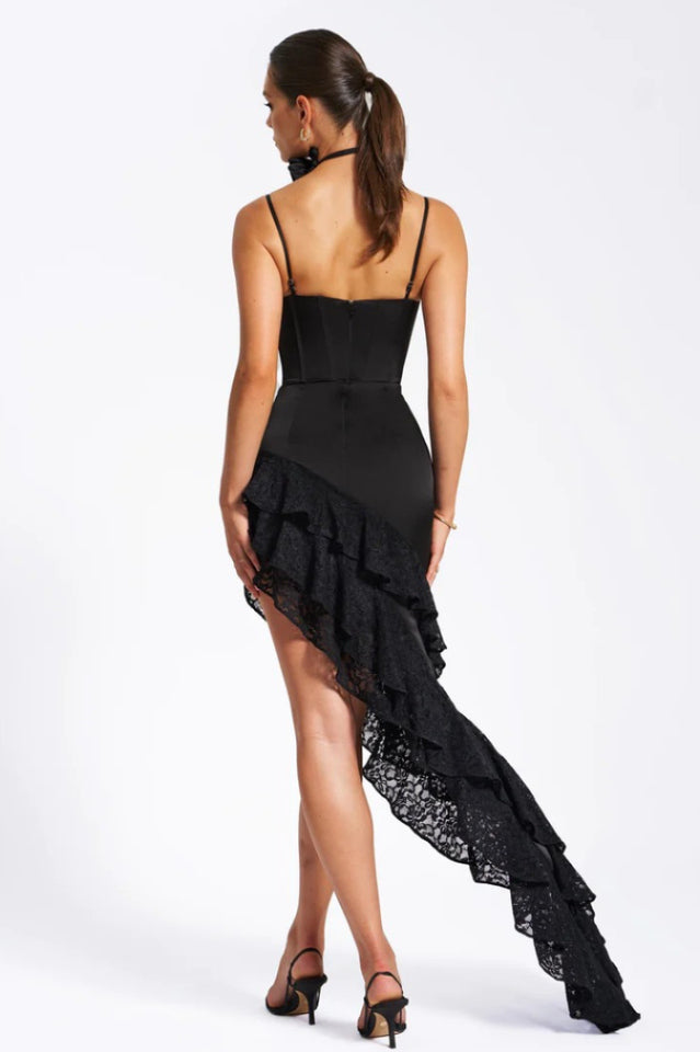 Zaira Coral Lace Satin Corset Dress | Dress In Beauty Zaira Coral Lace Satin Corset Dress | Dress In Beauty