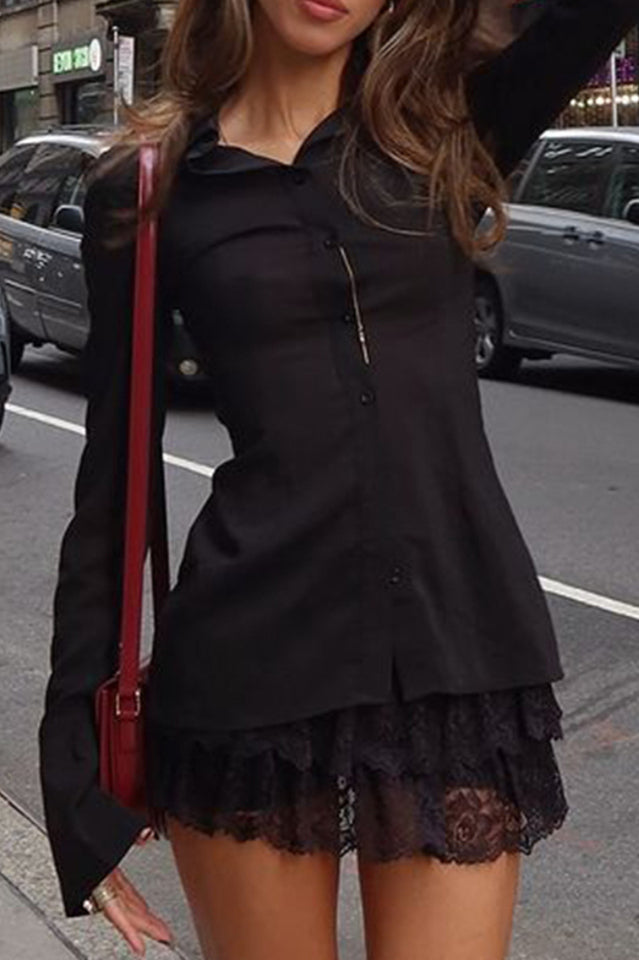 Lace Shirt Minidress | Dress In Beauty Lace Shirt Minidress | Dress In Beauty